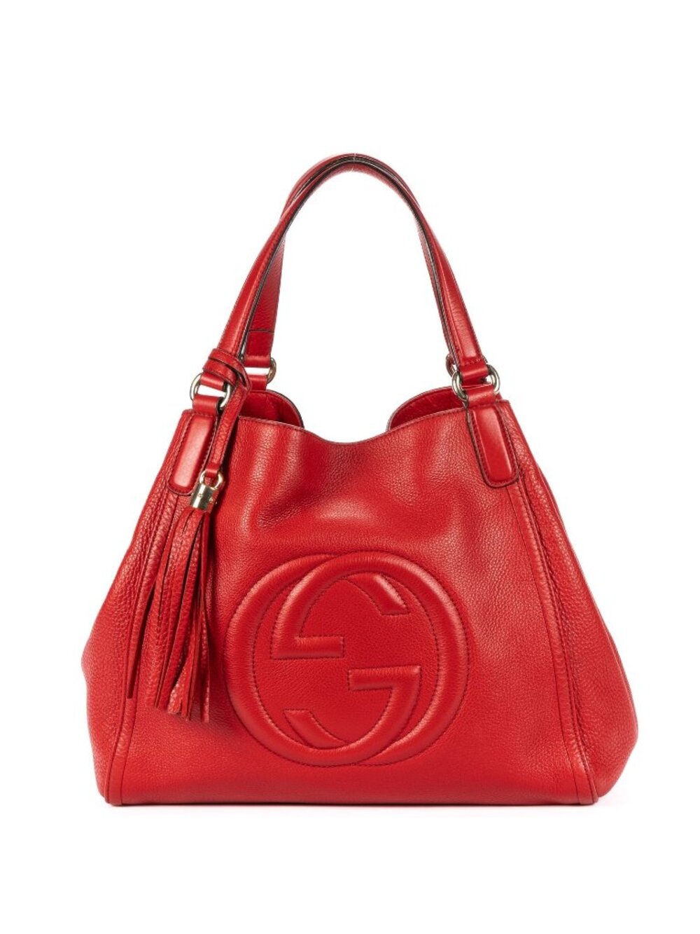 Gucci Soho Tassel Hobo Red Grain Calfskin Leather